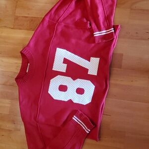 COPY - CHUNKY  OVERSIZED CROPPED SWEATER #87 RED SMALL